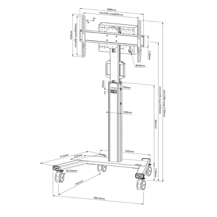 Стойка Neomounts Select Mobile Display Floor Stand