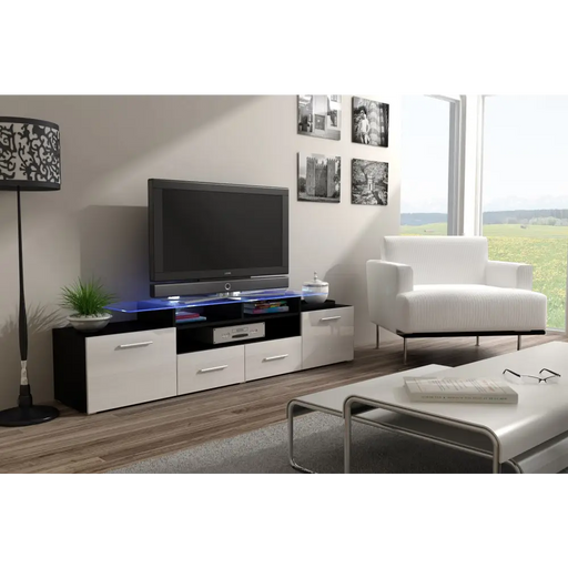 Стойка за телевизор Cama EVORA 200 черен/бял гланц