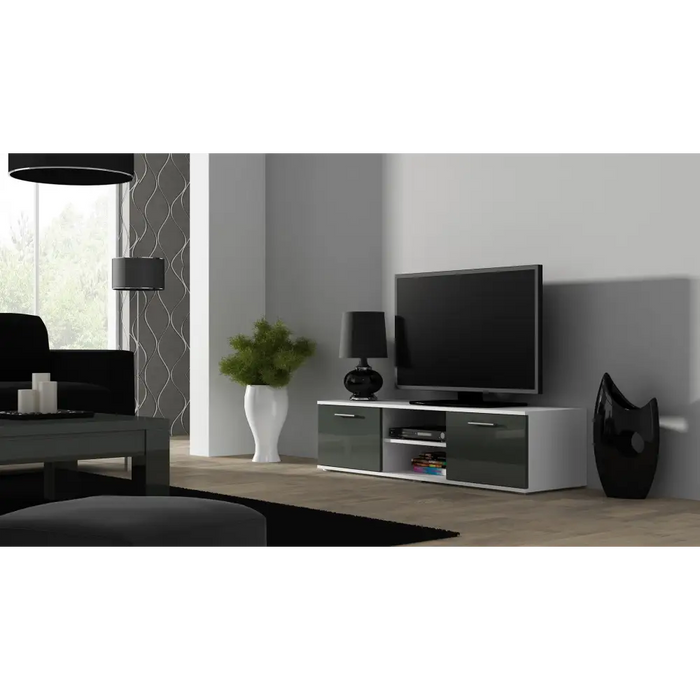 Стойка за телевизор Cama SOHO 140 бяло/сив гланц