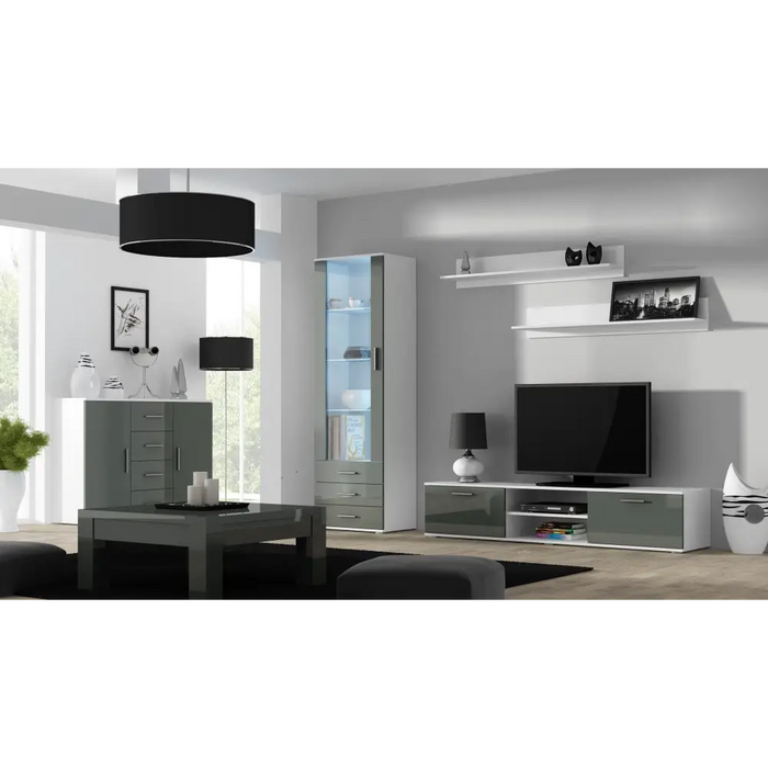 Стойка за телевизор Cama SOHO 180 бяло/сив гланц