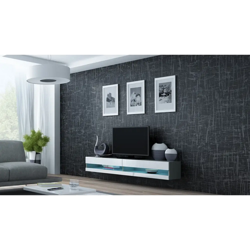 Стойка за телевизор Cama VIGO NEW 30/180/40 сив/бял гланц