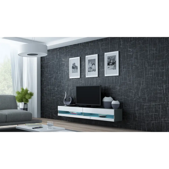 Стойка за телевизор Cama VIGO NEW 30/180/40 сив/бял гланц