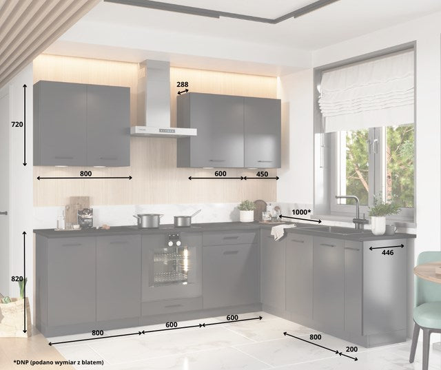 Кухненски комплект Cosmo Design ANIKA графит/графит 2.0/2.6