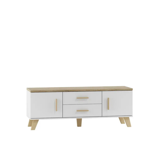 Стойка Cama RTV LOTTA 140см бяло + дъб сонома