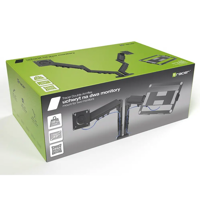 Стойка за монитор Tracer Double Armflex черна