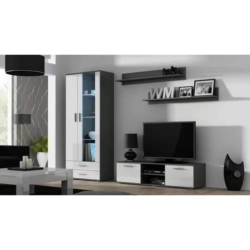 Стойка за телевизор Cama SOHO 140 сиво/бял гланц
