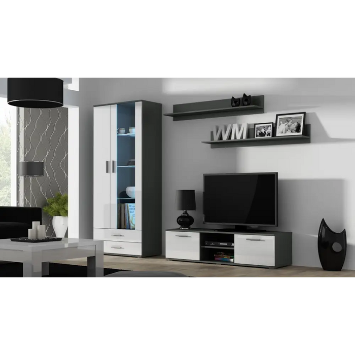 Стойка за телевизор Cama SOHO 140 сиво/бял гланц