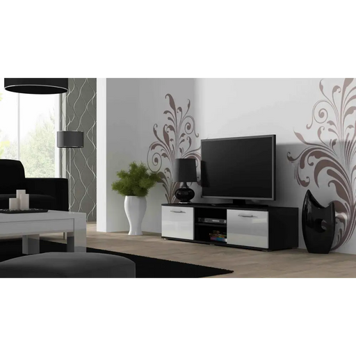 Стойка за телевизор Cama SOHO 140 черен/бял гланц