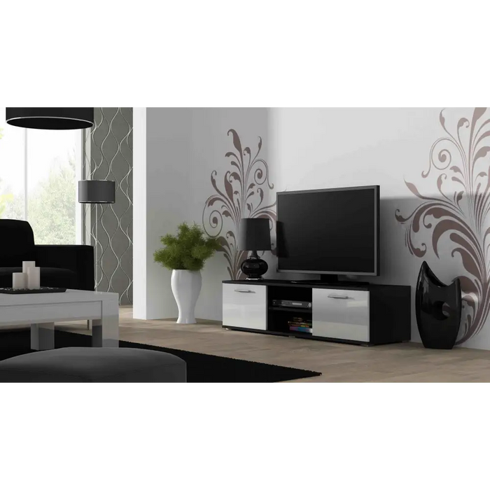 Стойка за телевизор Cama SOHO 140 черен/бял гланц