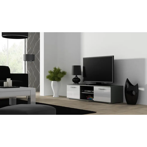 Стойка за телевизор Cama SOHO 140 сиво/бял гланц