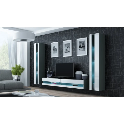 Стойка за телевизор Cama VIGO NEW 30/180/40 сив/бял гланц