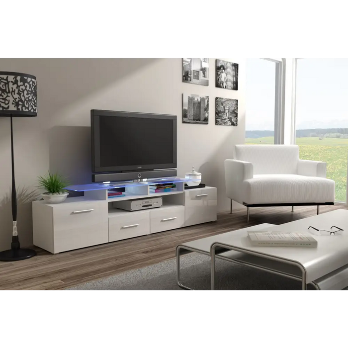Стойка за телевизор Cama EVORA 200 бяло/бял гланц