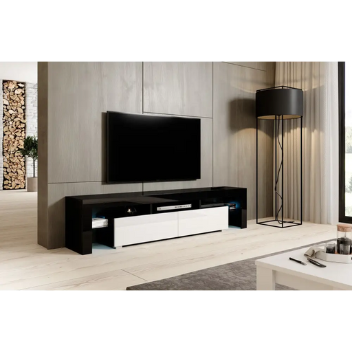 Стойка за телевизор Cama TORO 200 черен/бял гланц