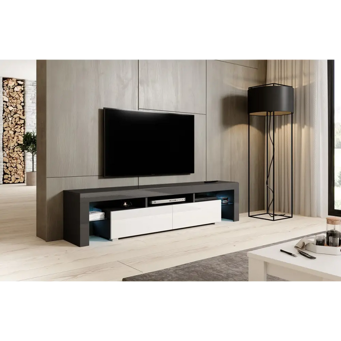 Стойка за телевизор Cama TORO 200 сиво/бял гланц
