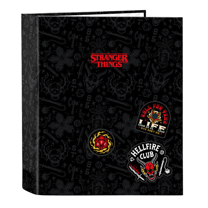 Папка с пръстени Stranger Things Черен A4 27 x 33 x 6 cm