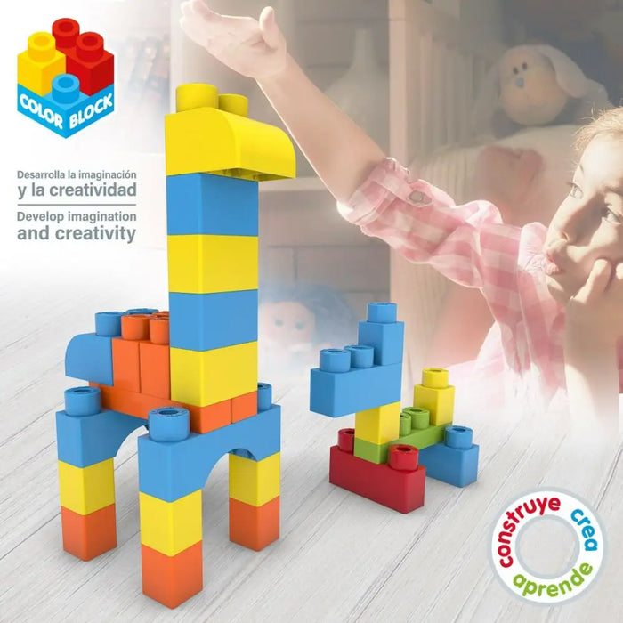 Строителна Игра Color Block Basic Чанта 80 Части (6 броя)