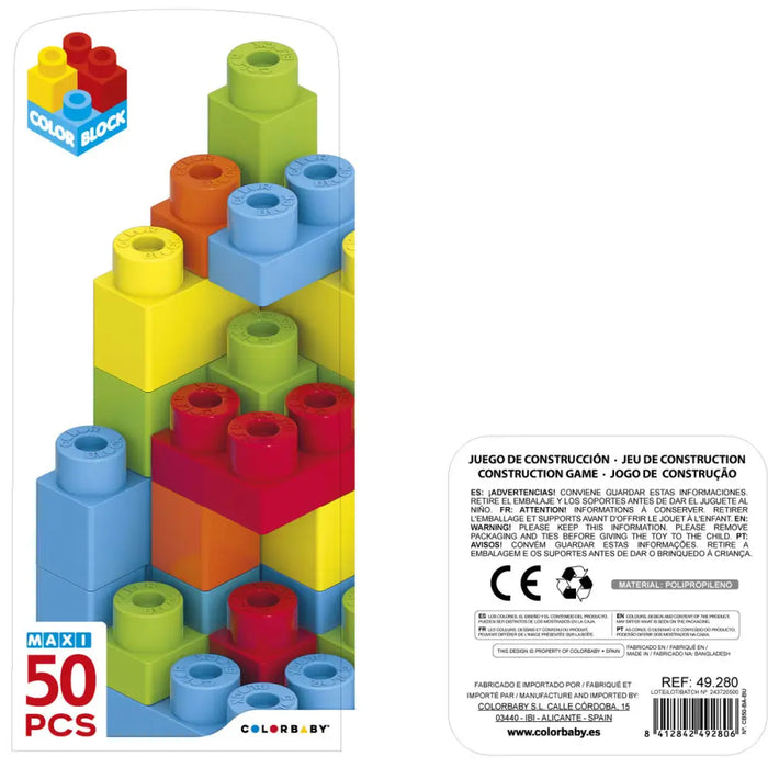 Строителна Игра Color Block Basic Кубче 50 Части (6 броя)