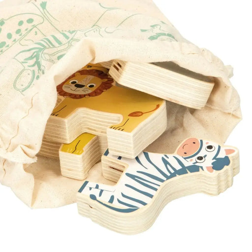 Строителна Игра + Фигури Woomax Животни 16 Части 7 x 7 x