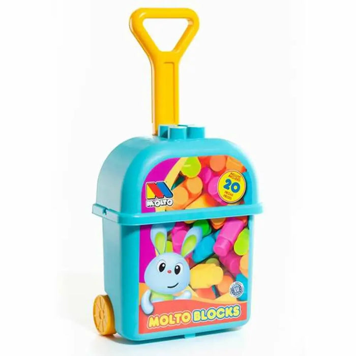 Строителна Игра с Блокове Moltó 20 Части Количка
