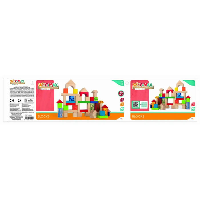 Строителна Игра Woomax 50 Части (6 броя)