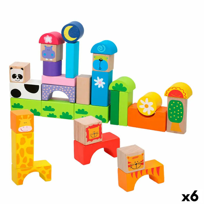 Строителна Игра Woomax Животни 32 Части (6 броя)