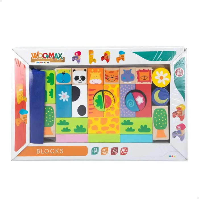 Строителна Игра Woomax Животни 32 Части (6 броя)