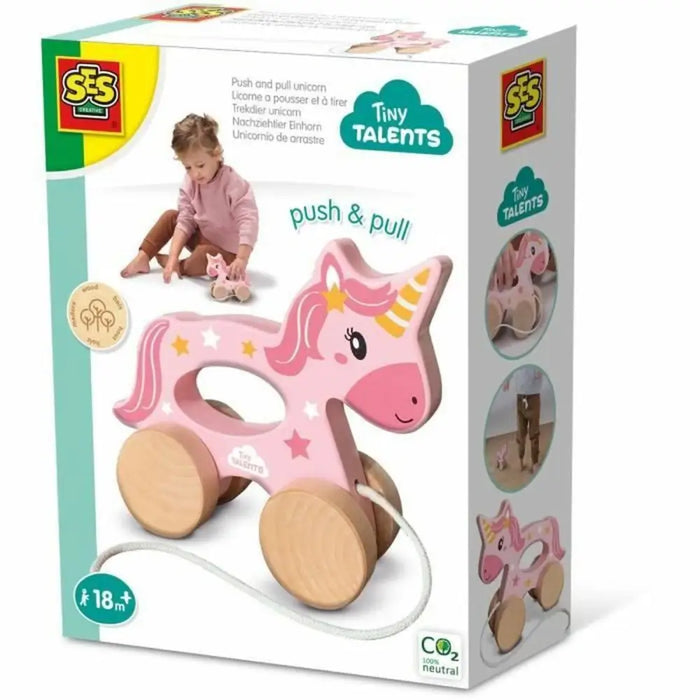 Съчленена Фигура SES Creative Unicornio de madera 2 en 1