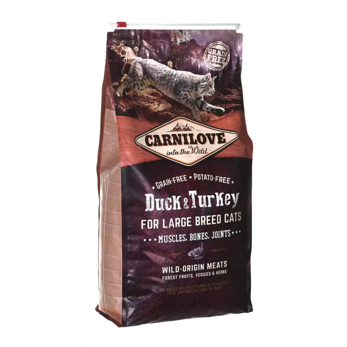 Суха храна за котки CARNILOVE Duck&Turkey Large breed - 6 кг