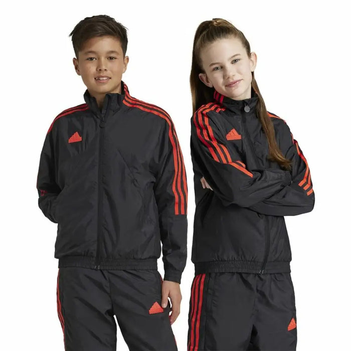 Суичър без качулка Adidas Tiro Woven Tracktop Черен