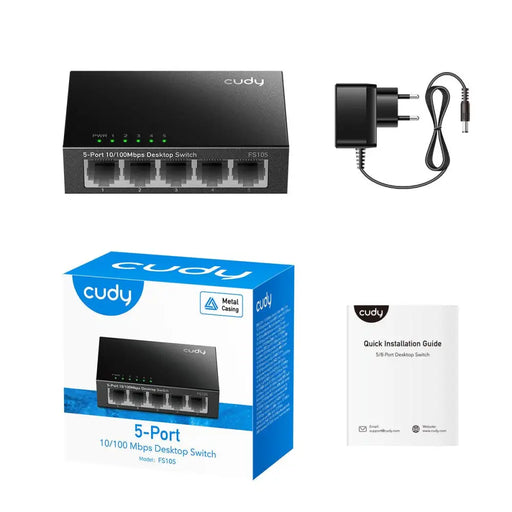 Суич Cudy FS105 5-портов 10/100 Mbps RJ 45 Метален корпус