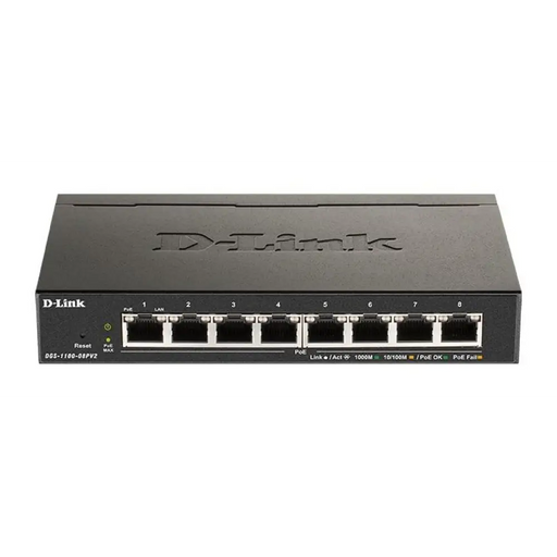 Суич D-Link DGS-1100-08PV2/E 8 портов PoE 10/100/1000