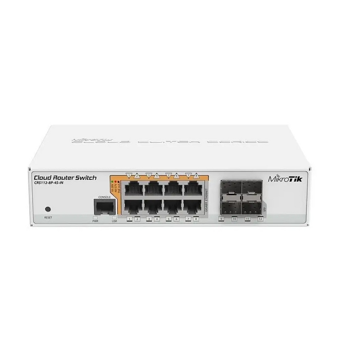 Суич MikroTik CRS112-8P-4S-IN 8 x Gigabit Ethernet ports