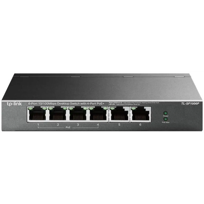 Суич TP-Link - TL-SF1006P 6 порта черен