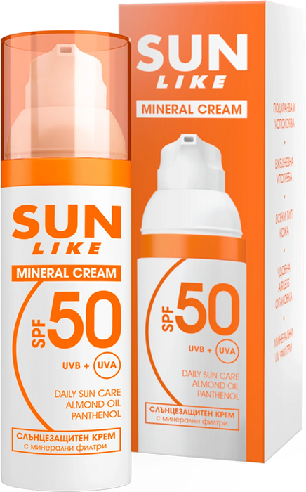 Слънцезащитен крем за лице Mineral SPF50, 50 ml
