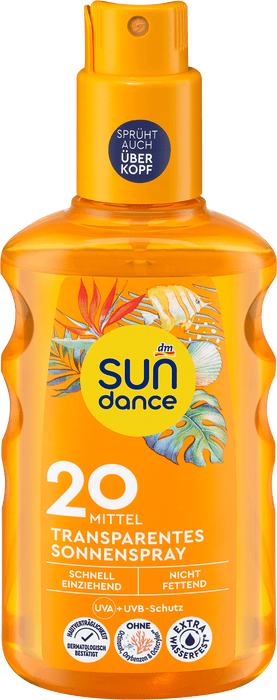 Прозрачен слънцезащитен спрей SPF 20, 200 ml