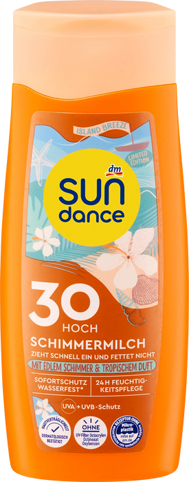 Слънцезащитно мляко с блясък и тропически аромат SPF 30, 200 ml