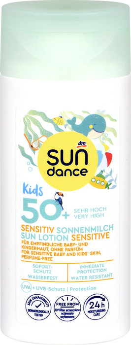 Слънцезащитно мляко за деца Sensitive SPF 50+, малка опаковка, 50 ml