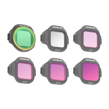 Комплект от 6 филтъра Sunnylife MCUV + CPL + ND8 + ND16 + ND32 + ND64 за MINI 5 Pro