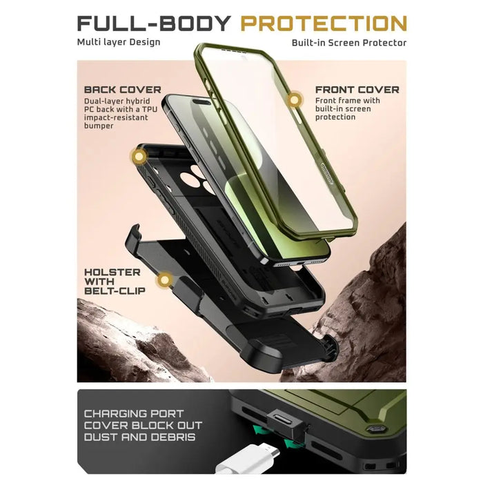 Supcase UB Pro Case за iPhone 17 Pro Max - зелен