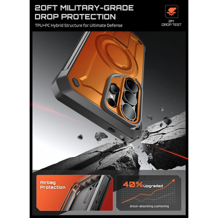 Supcase Unicorn Beetle Pro Mag MagSafe калъф с 2 чекмеджета за Samsung Galaxy S26 Ultra - черен и оранжев