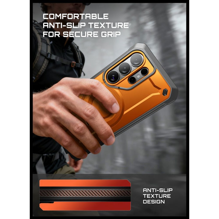 Supcase Unicorn Beetle Pro Mag MagSafe калъф с 2 чекмеджета за Samsung Galaxy S26 Ultra - черен и оранжев