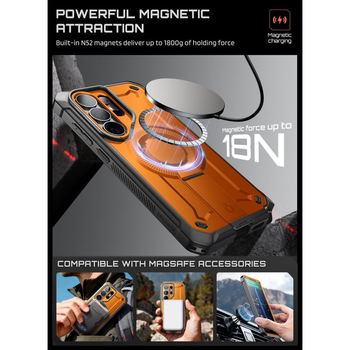Supcase Unicorn Beetle Pro Mag MagSafe калъф с 2 чекмеджета за Samsung Galaxy S26 Ultra - черен и оранжев