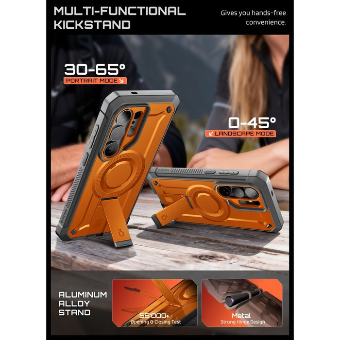 Supcase Unicorn Beetle Pro Mag MagSafe калъф с 2 чекмеджета за Samsung Galaxy S26 Ultra - черен и оранжев