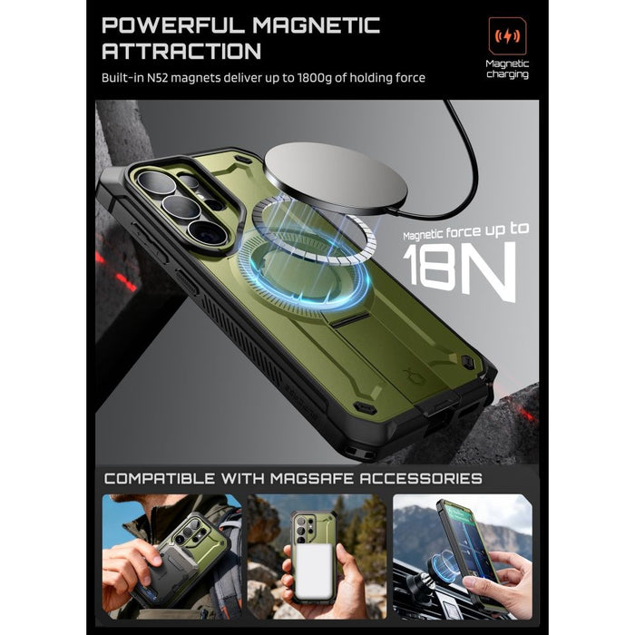 Калъф Supcase Unicorn Beetle Pro Mag MagSafe 2-Set за Samsung Galaxy S26 Ultra - зелен и черен