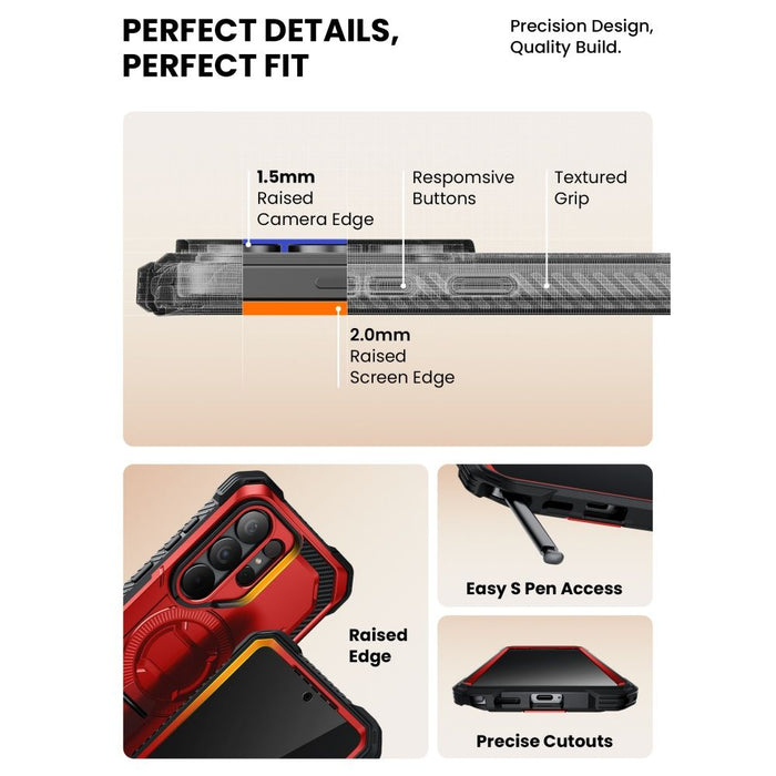 Калъф Supcase ArmorBox Mag MagSafe за Samsung Galaxy S26 Ultra - червен и черен