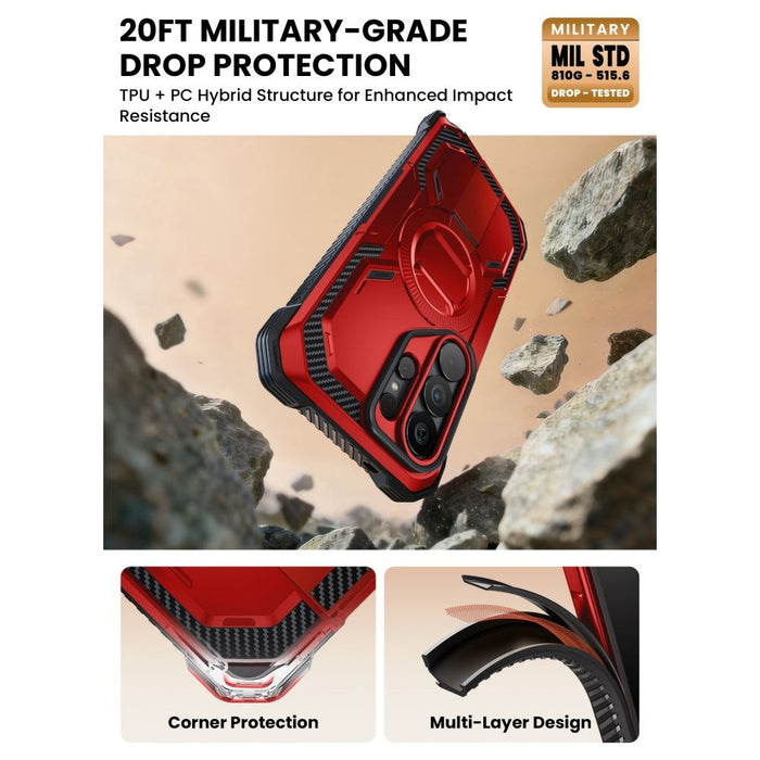 Калъф Supcase ArmorBox Mag MagSafe за Samsung Galaxy S26 Ultra - червен и черен