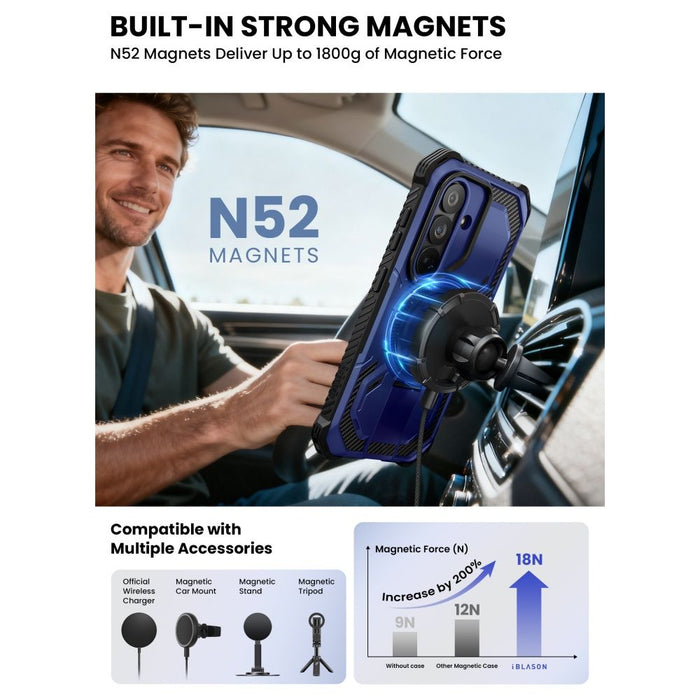 Калъф Supcase ArmorBox Mag MagSafe за Samsung Galaxy S26 - тъмносин и черен