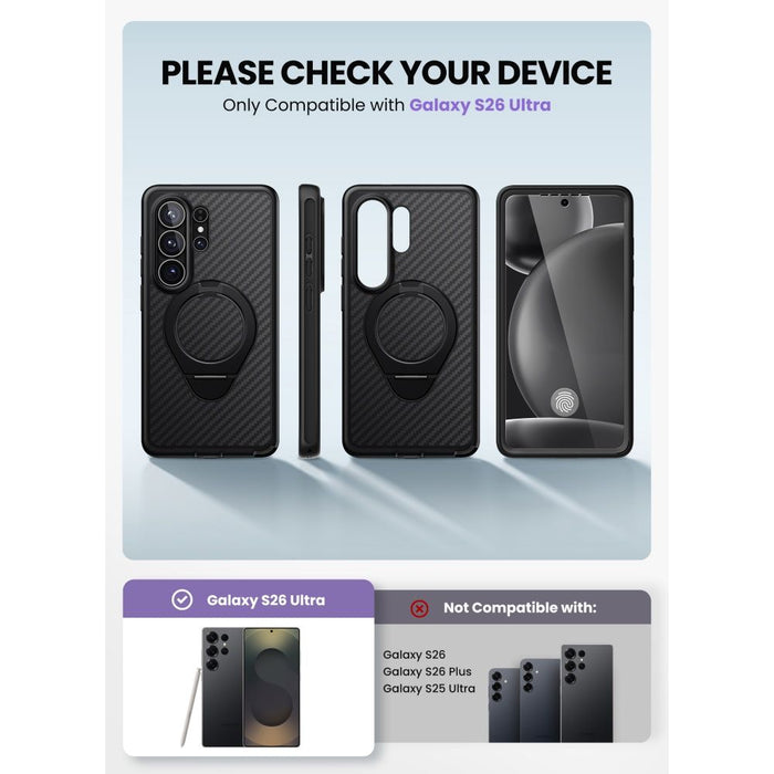 Калъф Supcase Cosmo Mag MagSafe за Samsung Galaxy S26 Ultra - черен