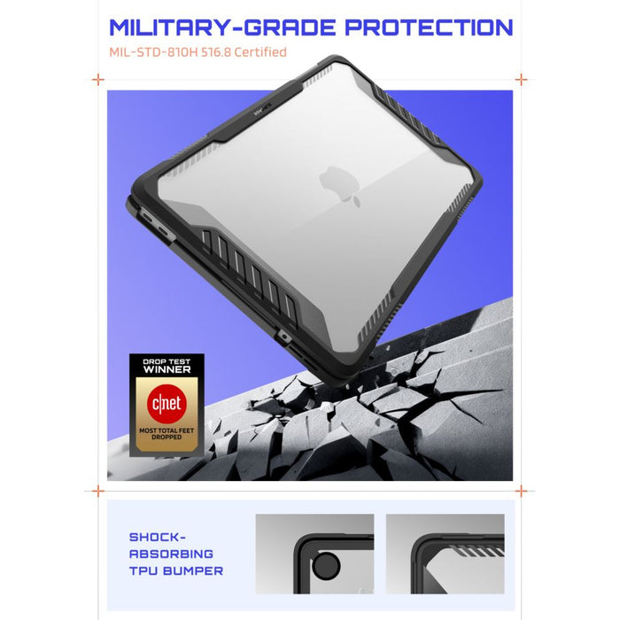 Калъф Supcase Unicorn Beetle Pro за MacBook Neo 13" 2026 - прозрачен черен