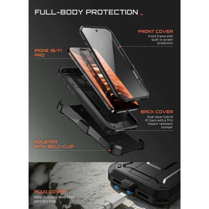 Калъф Supcase Unicorn Beetle Pro за iPhone 18 Pro / 17 Pro - черен